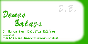 denes balazs business card